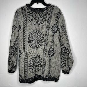 I.B. Diffusion Men Star Print Pullover Sweater Grey/Black Size Medium